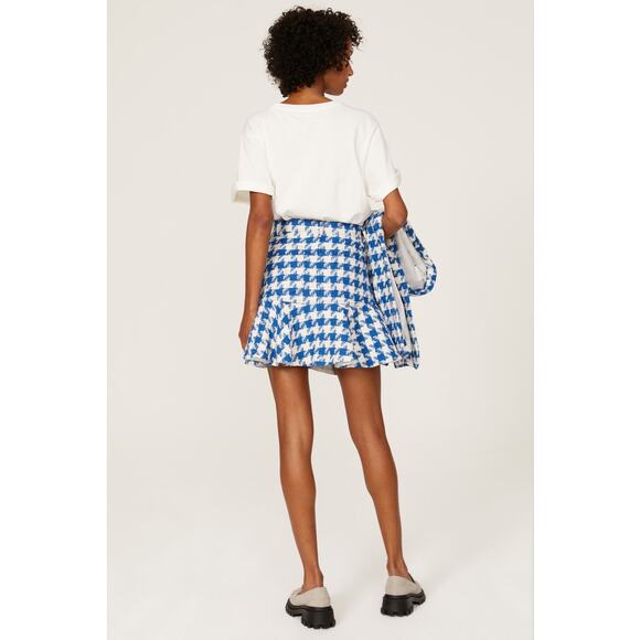 Sandro Sixtine Houndstooth Flounce Mini Skirt Size 6 - Picture 3 of 15